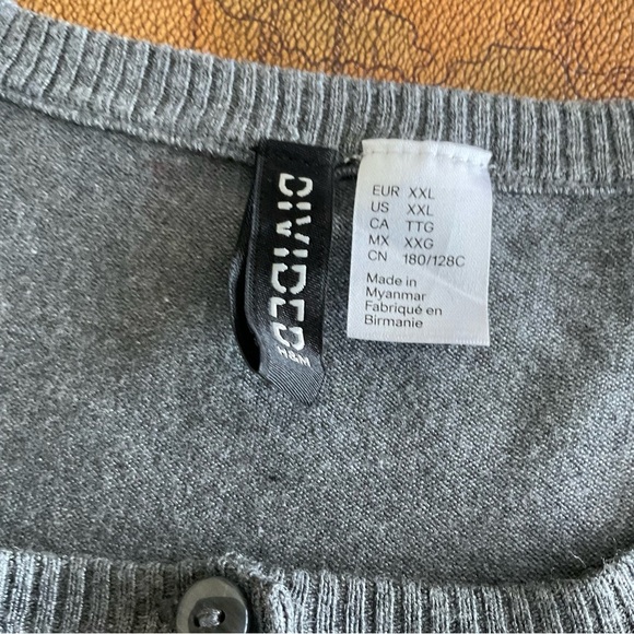 H&M, CARDIGAN, GREY, SIZE XXL, NWOT - Picture 5 of 9